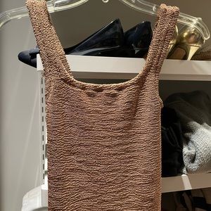 Hunza G tank dress in Chocolate color - one size fits all - NWT